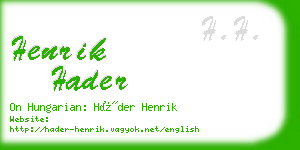 henrik hader business card